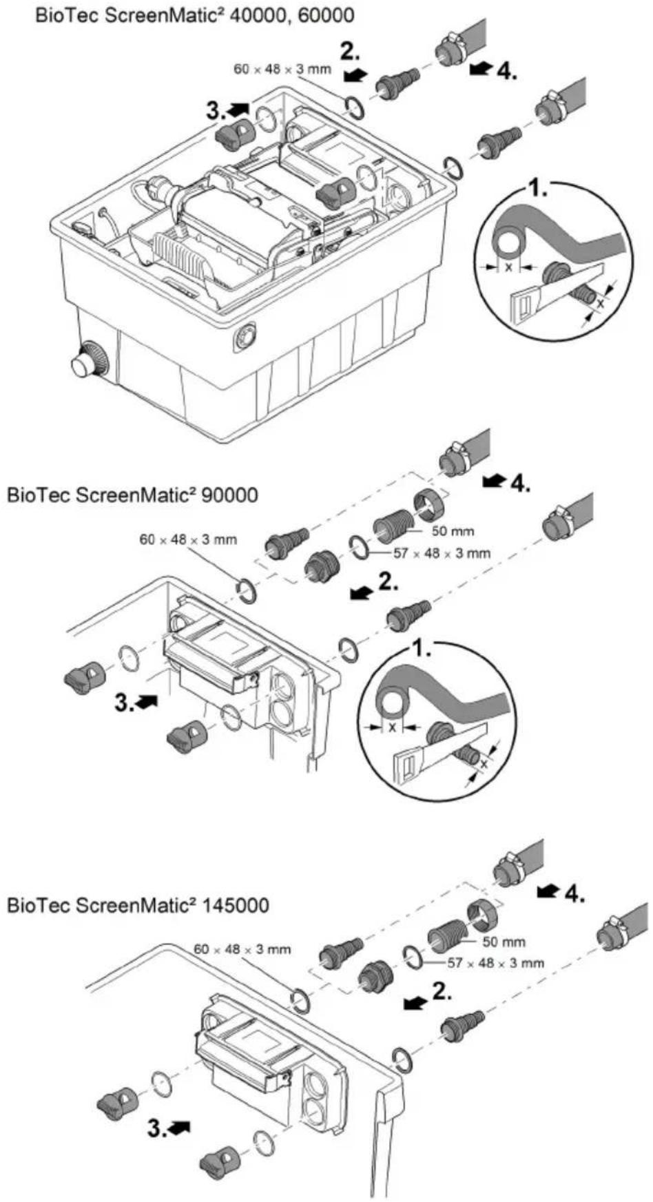 OASE BioTec ScreenMatic 60000 - Підключення насосу фільтра - 1