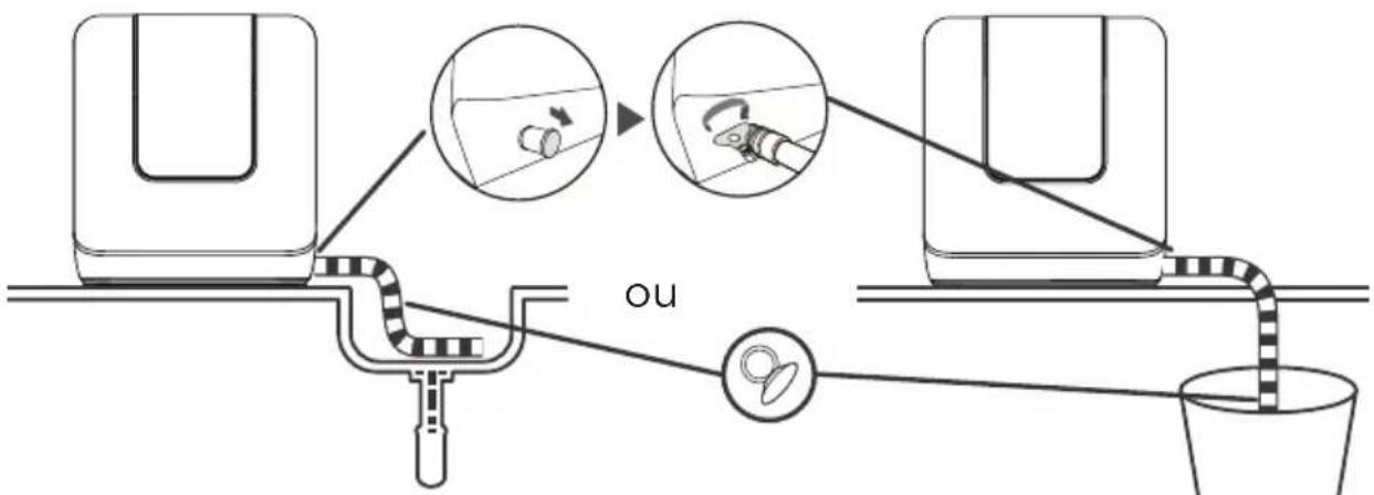 MIDEA MDC17P2DWW - Raccordement des tuyaux de vidange - 1