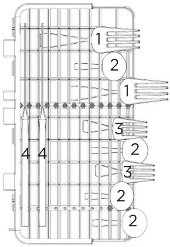 MIDEA MDC17P2DWW - Loading the cutlery basket - 1