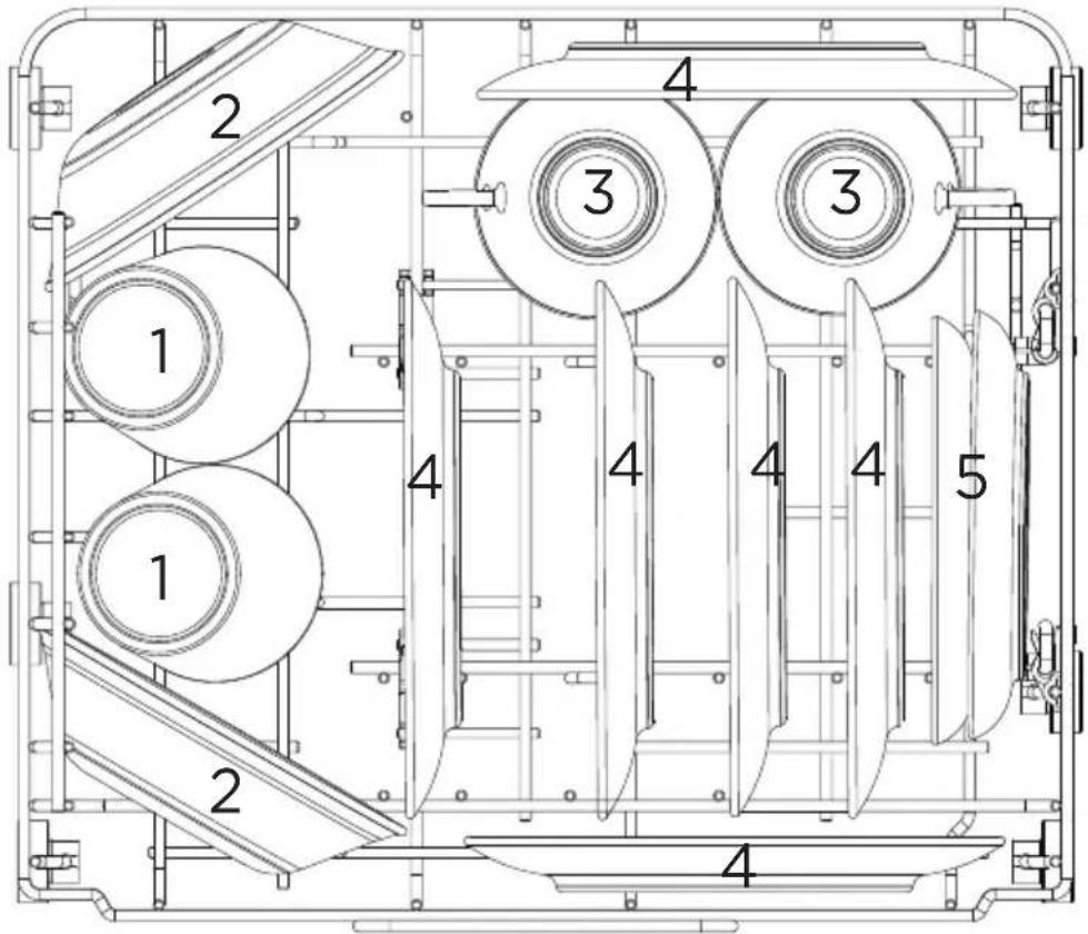 MIDEA MDC17P2DWW - Loading the basket (2 place setting) - 1