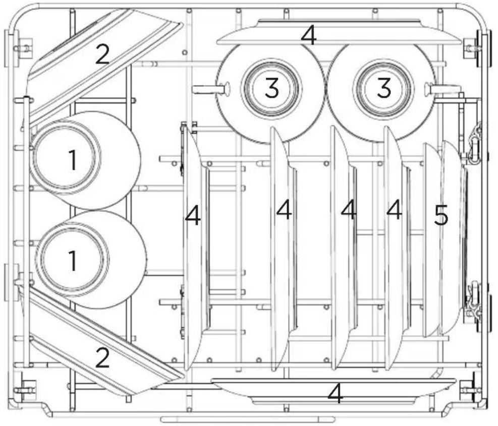 MIDEA MDC17P4CWW - Loading the basket (2 place setting) - 1