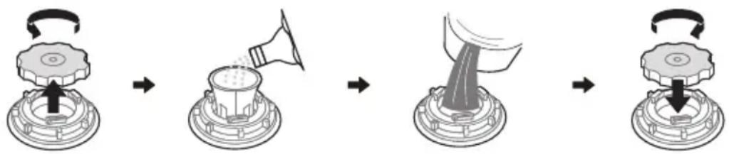 MIDEA SU 7.35X14BS - Please follow the steps below for adding dishwasher salt: - 1