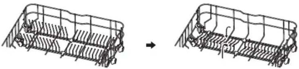 MIDEA SU 7.35X14BS - Folding back the rack shelves - 1