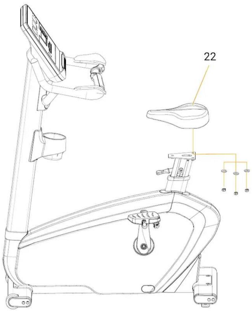 Flow Fitness Perform Pro B6i - Attach the seat cushion: - 1