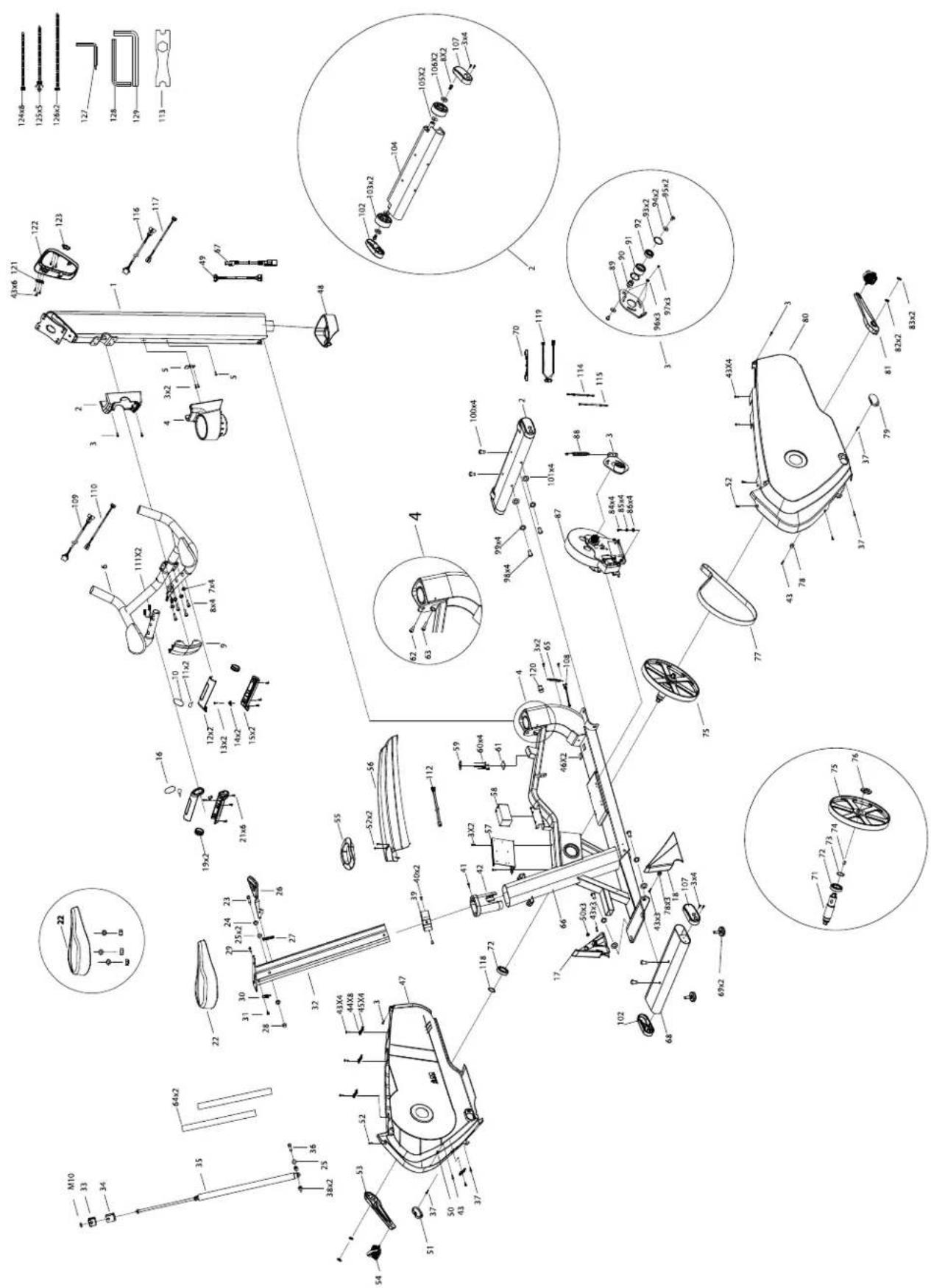 Flow Fitness Perform Pro B6i - EXPLODED VIEW - 1