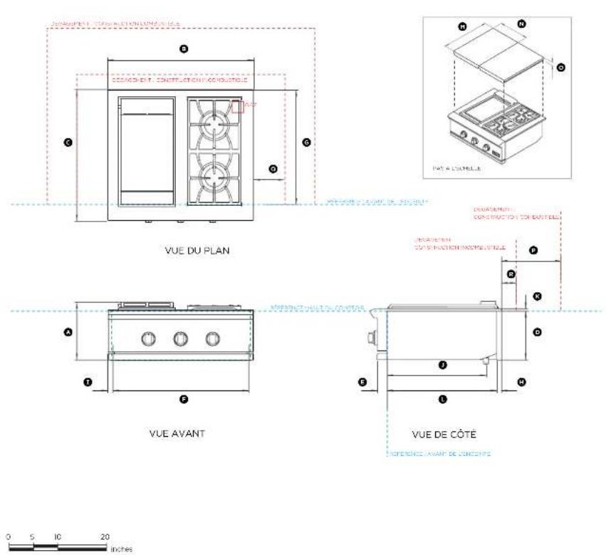 DCS GDSBE1-302L - FICHE TECHNIQUE | PLAQUE DE CUISSON/BRÛLEUR LATÉRAL - 1