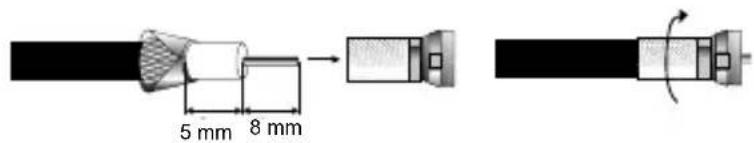 ASTRELL DVB-S2 013127 - C - Montaggio delle spine F sul cavo: - 1