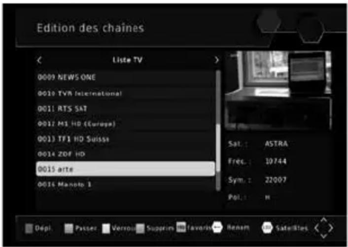 ASTRELL DVB-S2 013127 - A - Seleccionar un canal favorito 10 - Organizar canales - 1