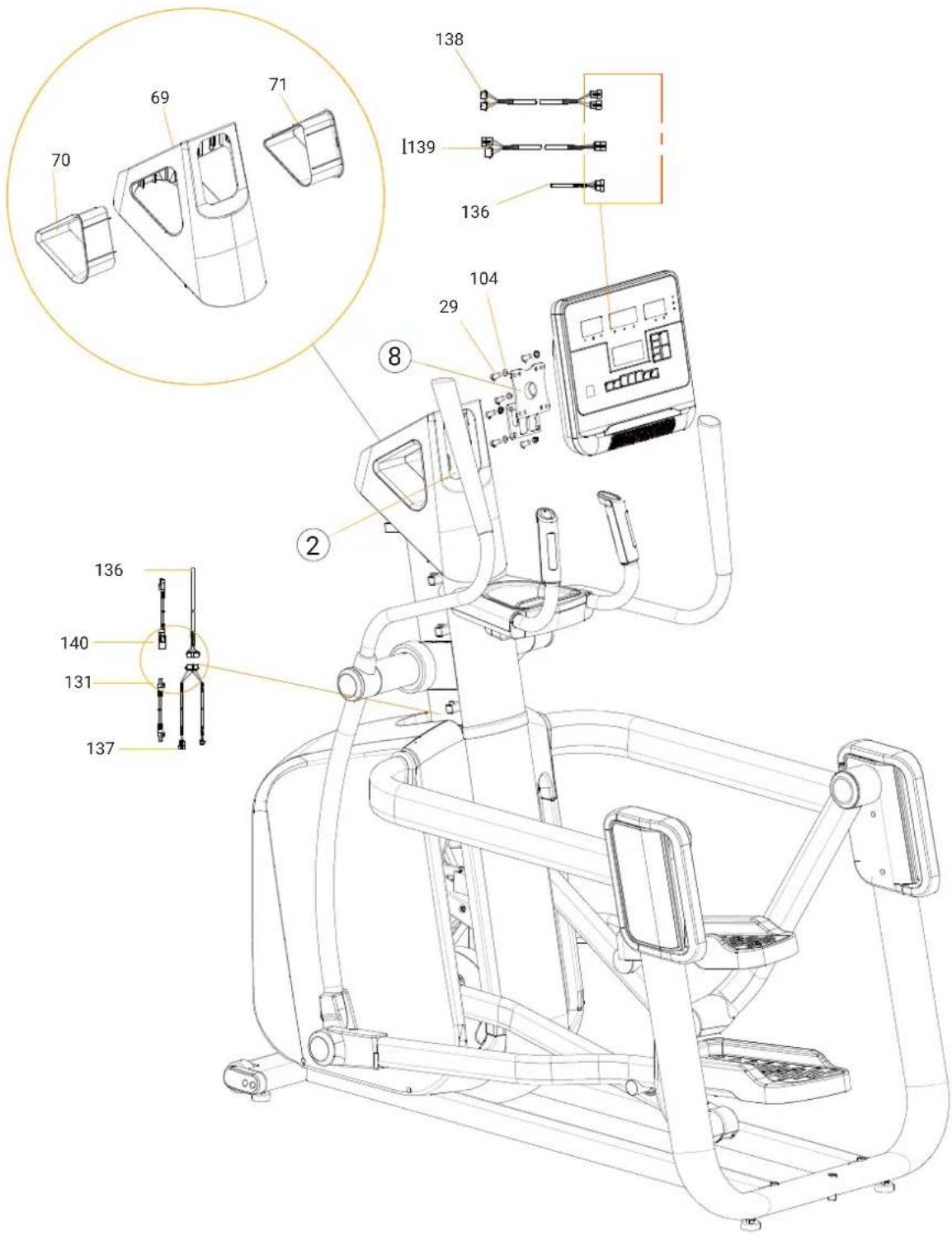 Flow Fitness Perform Pro X6i - Connect the network and communication cables: - 1