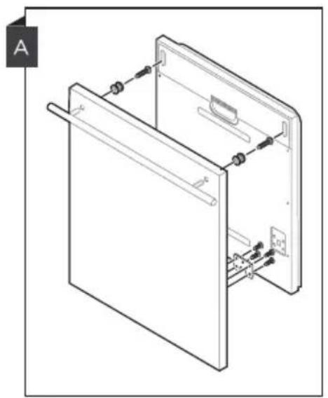 1. Dévissez les quatre vis courtes 2. Épinglez les quatre vis longues