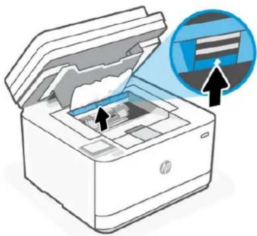 HP LaserJet Pro MFP M3102fdn - Élimination de bourrages de papier à partir de la porte d'accès des cartouches - 4
