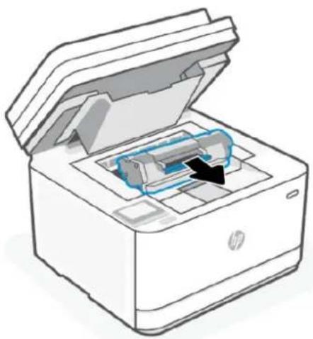 HP LaserJet Pro MFP M3102fdn - Élimination de bourrages de papier à partir de la porte d'accès des cartouches - 5