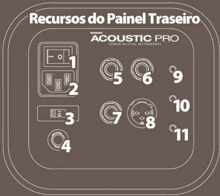FENDER Acoustic Pro - Recursos do Painel de Topo - 5
