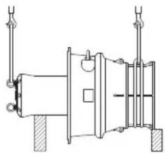 Grundfos KWM 1600 - Levage avec un ou deux câbles métallique Levage avec un câble métallique - 7