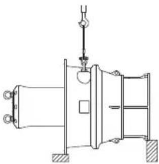 Grundfos KWM 1600 - Levage avec un ou deux câbles métallique Levage avec un câble métallique - 3