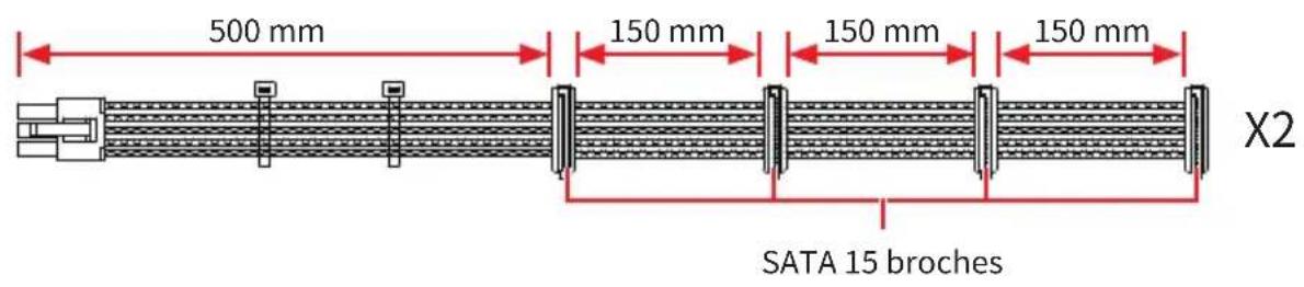 MSI MPG A850GS PCIE5 - Connectique et longueur des cables - 5