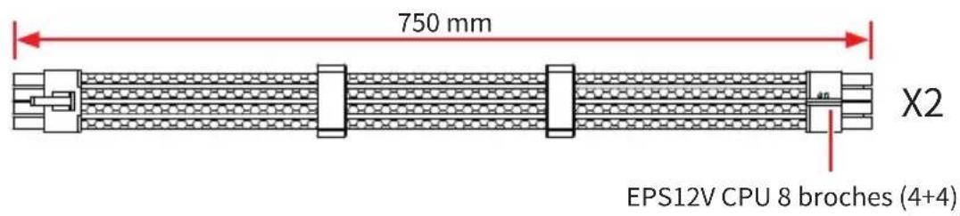 MSI MPG A850GS PCIE5 - Connectique et longueur des cables - 2
