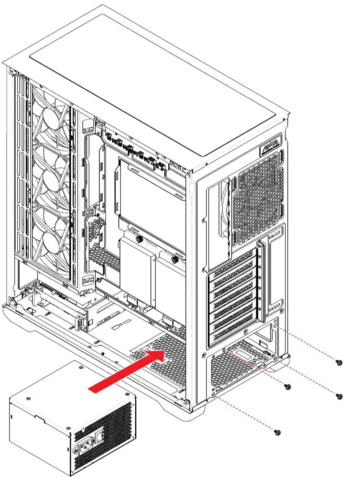 MSI MAG PANO 110R PZ - Installation du bloc d' alimentation - 1