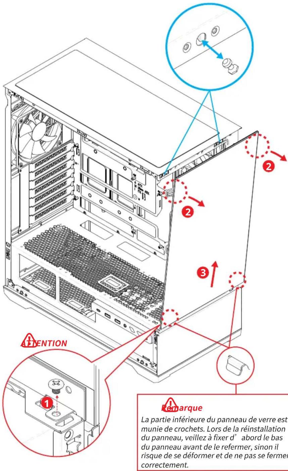 MSI MAG PANO 110R PZ - Retrait du panneau avant - 1