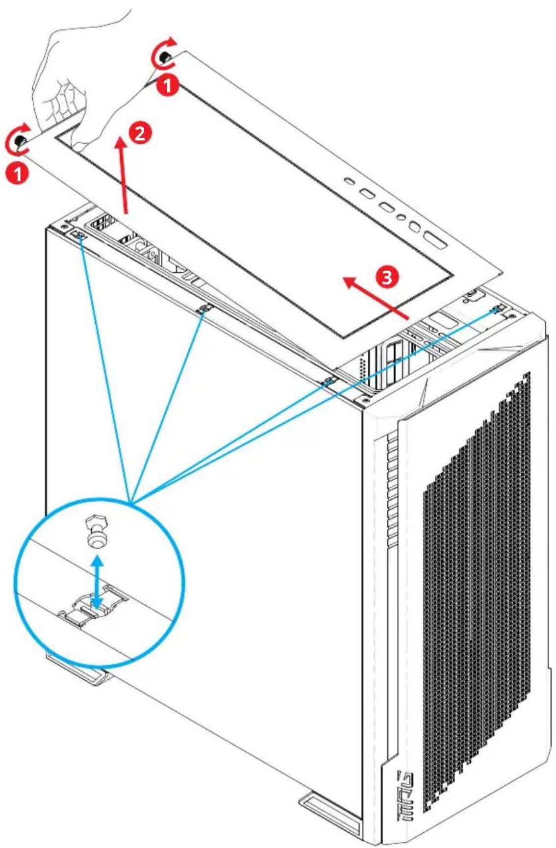 MSI MPG VELOX 300R AIRFLOW - Retrait du panneau latéral - 2