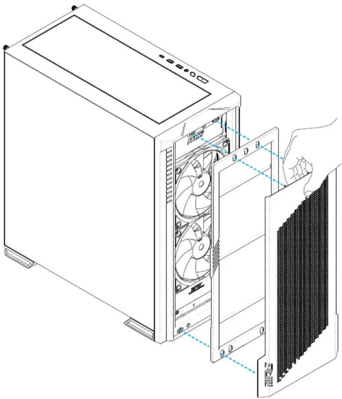 MSI MPG VELOX 300R AIRFLOW - Retrait du panneau avant - 1