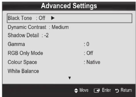 SAMSUNG LA40C530F1W - Advanced Settings - 1