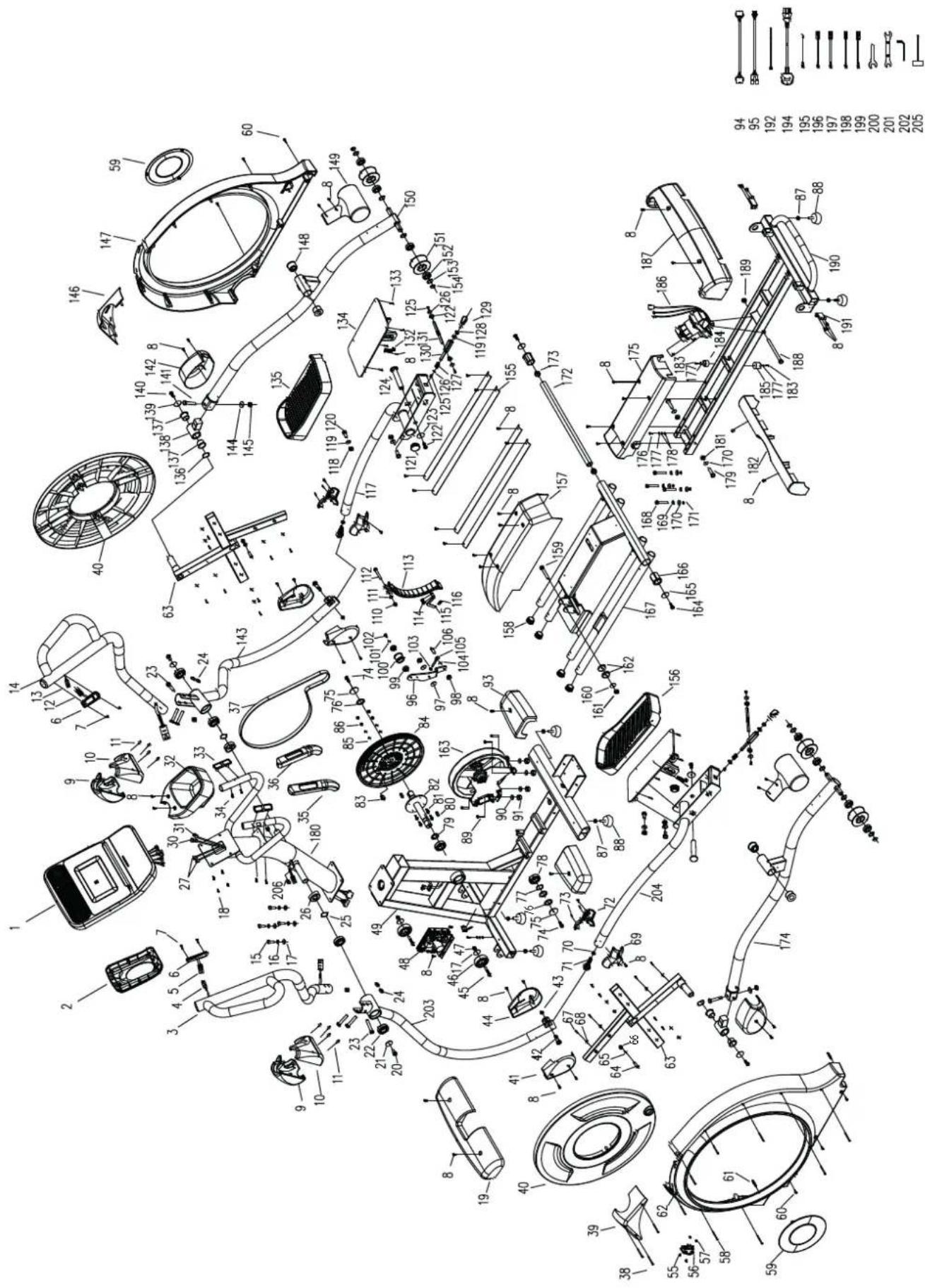 Flow Fitness Perform X5i - EXPLODED VIEW - 1