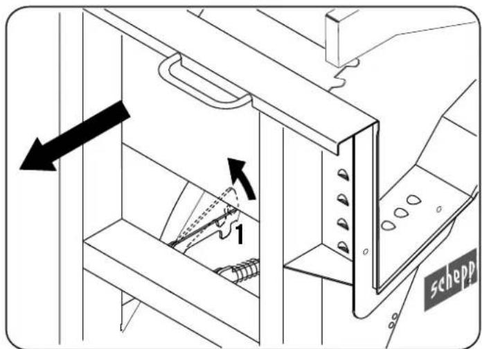 SCHEPPACH Wox d 700 - Dispositivo di blocco del piano inclinabile - 1