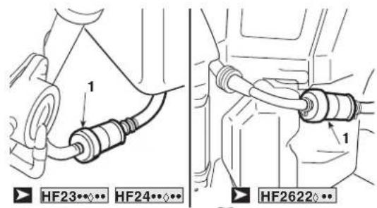 Honda HF 2417 K5 - Manutenzione del filtro carburante - 1
