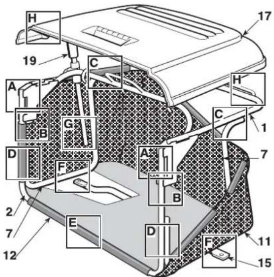 Honda HF 2417 K5 - ASSEMBLING THE GRASS CATCHER - 1