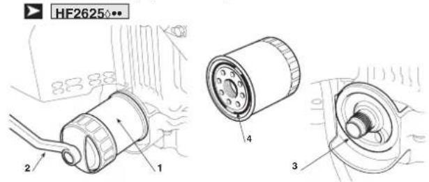 Honda HF 2417 K5 - Changing the oil filter - 1