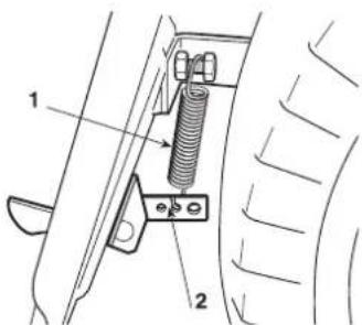 Honda HF 2417 K5 - Regulierung der Feder zum Einhaken der Grasfangeinrichtung - 1