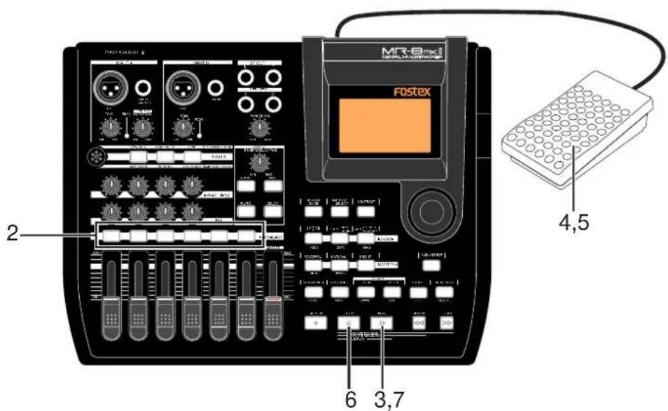 FOSTEX MR-8mkII - フットスイッチでのパンチイン / アウト - 1