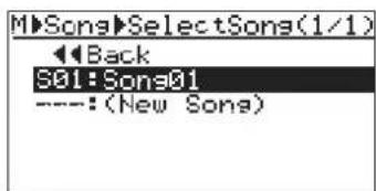 FOSTEX MR-8mkII - 3）“Select Song”が反転している状態で、[MENU/ [MENU/ ENTER] キーを押します。 - 1