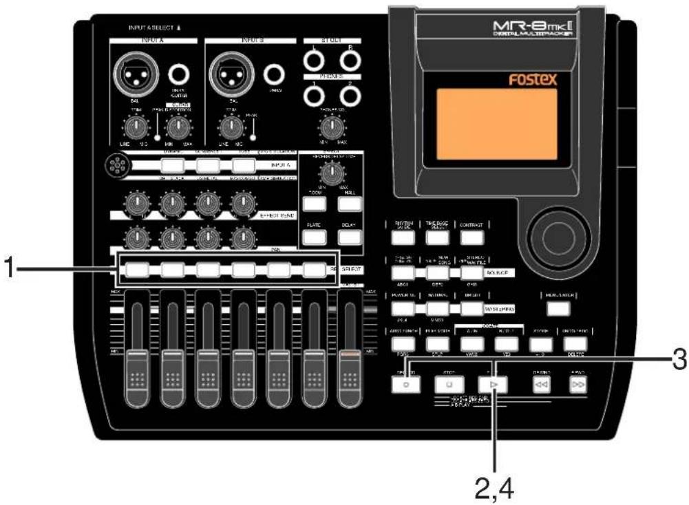 FOSTEX MR-8mkII - 本体キーでのパンチイン / アウト - 1