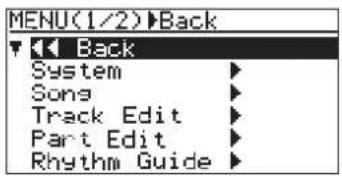 FOSTEX MR-8mkII - 1) 停止状態で [MENU/ENTER] キーを押して、MENUMENU モードに入ります。 - 1