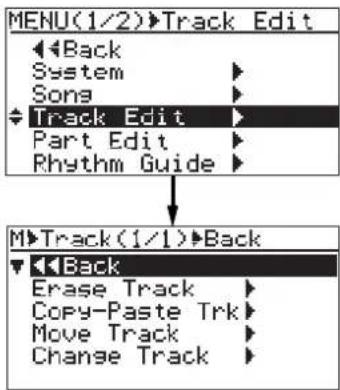 FOSTEX MR-8mkII - 5) ジョグ・ダイヤルでカーソルを" Source Track = - 2