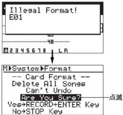 FOSTEX MR-8mkII - - 未フォーマットのCFカードを使用時カードを使用時 - 1