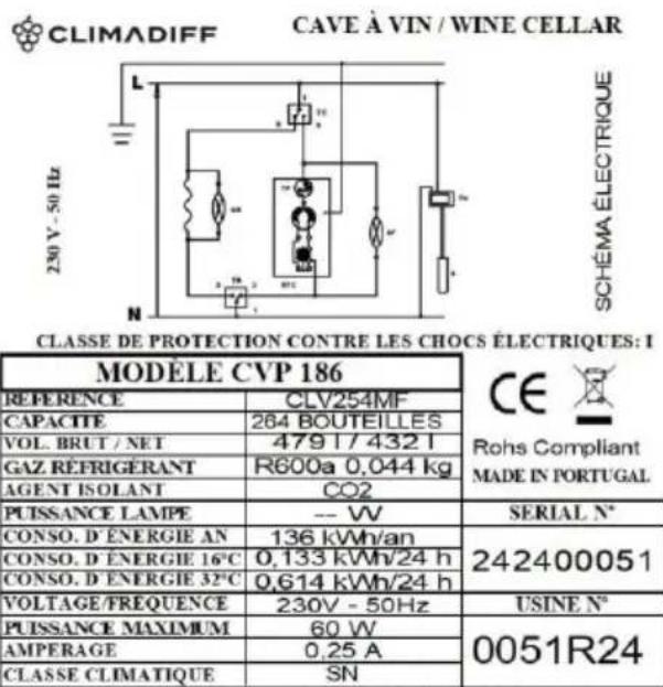 CLIMADIFF CV295B2 - TECHNISCHE DATEN - 1