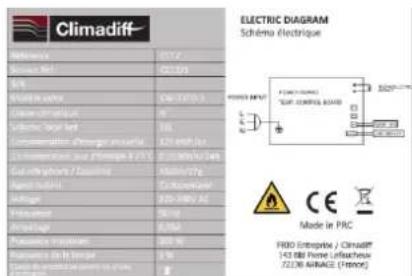 CLIMADIFF CC18F - DATOS TÉCNICOS - 1