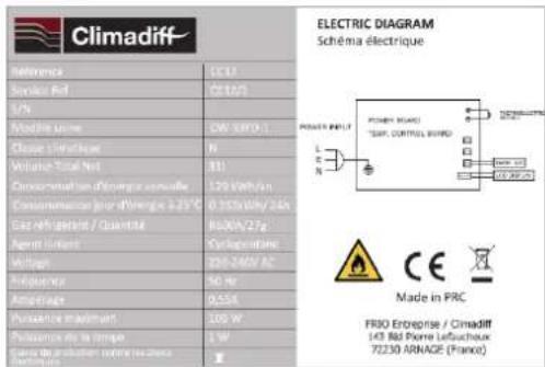 CLIMADIFF CC18F - TECHNICAL DATA - 1