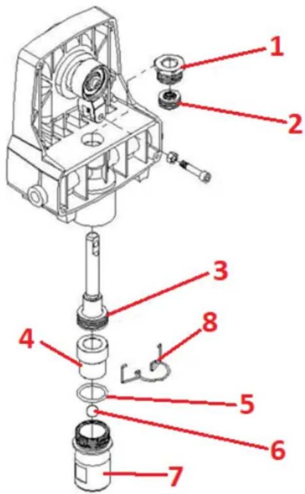 MSW ES-1010 - Sostituzione delle guarnizioni dell'unità di aspirazione - 1