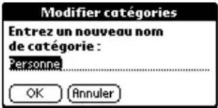 PALM m505 - Pour attribuer un nouveau nom à une catégorie : - 2