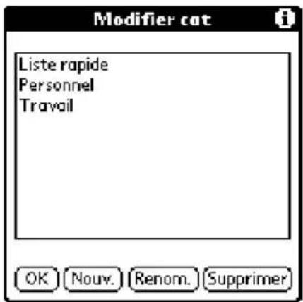 PALM m505 - Pour définir une nouvelle catégorie : - 2