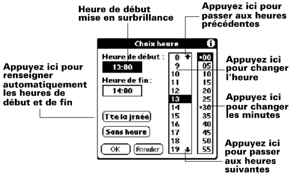 PALM m505 - Pour planifier un événement à la date du jour : - 3