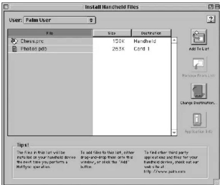 PALM m505 - Pour installer un logiciel tiers sur votre ordinateur de poche à l'aide d'un Macintosh : - 1