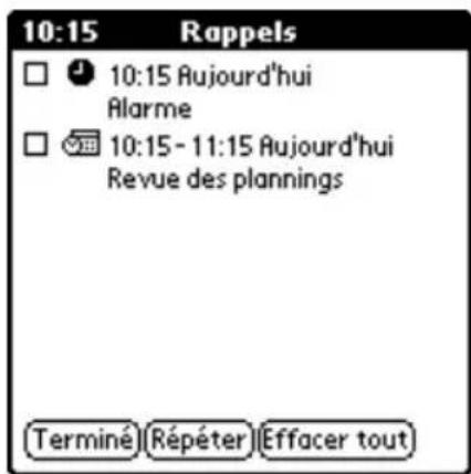 PALM m505 - Consultation de rappels - 1