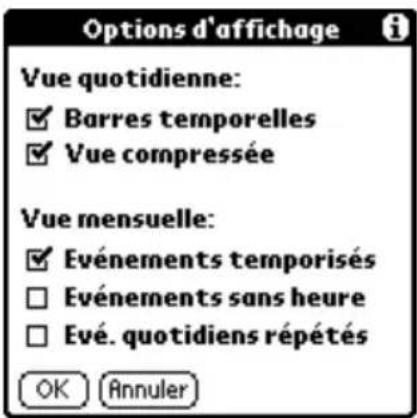PALM m505 - Options d'affichage - 1