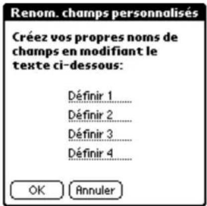 PALM m505 - Renom. champs personnalisés - 1
