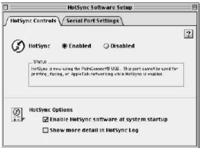 PALM m505 - Pour paramétrer les options HotSync sur un Macintosh : - 1
